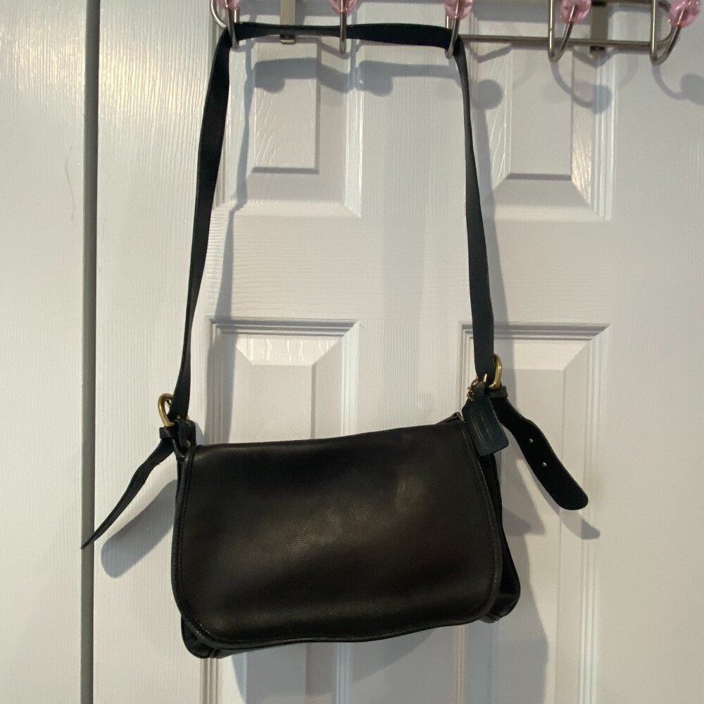 Coach Bag 1990's in good shape Black Leather added today